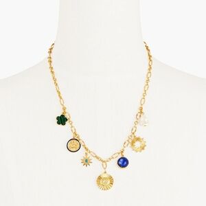 Talbots Gold Necklace with Colorful Charms